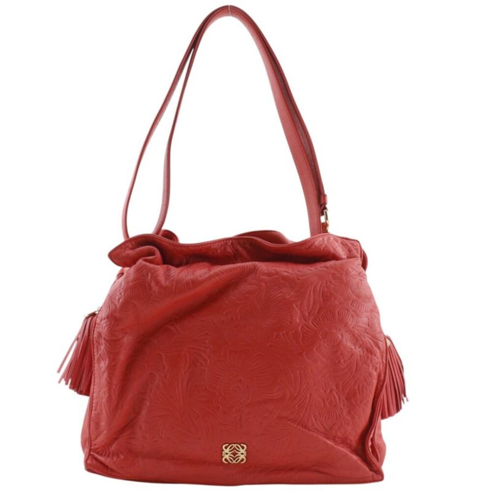 Loewe Flamenco Leather Red Leather Handbag